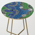 Authentic Aboriginal Art - The River (green) Side Table Gallery Image 2