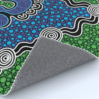 Authentic Aboriginal Art - The River (green) Rug Gallery Image 4