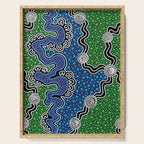 Authentic Aboriginal Art - The River (green) Serving Tray Gallery Image 1