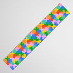 Fun colorful puzzle piece shape pattern Table Runner Gallery Image 3