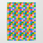 Fun colorful puzzle piece shape pattern Poster Gallery Image 4