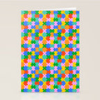 Fun colorful puzzle piece shape pattern Stationery Card Gallery Image 2