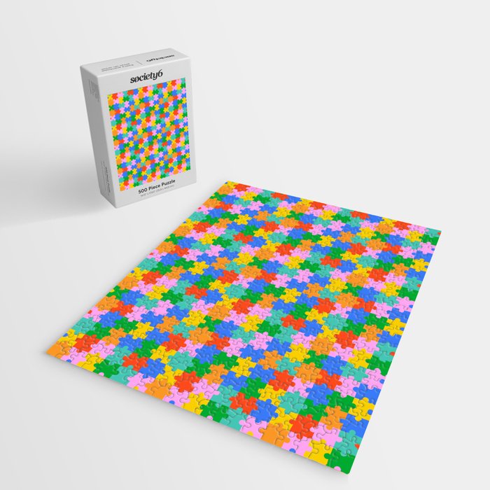 Fun colorful puzzle piece shape pattern Jigsaw Puzzle Gallery Image 2