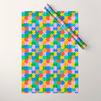 Fun colorful puzzle piece shape pattern Wrapping Paper Gallery Image 1