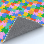 Fun colorful puzzle piece shape pattern Rug Gallery Image 4