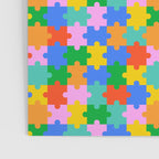 Fun colorful puzzle piece shape pattern Poster Gallery Image 3