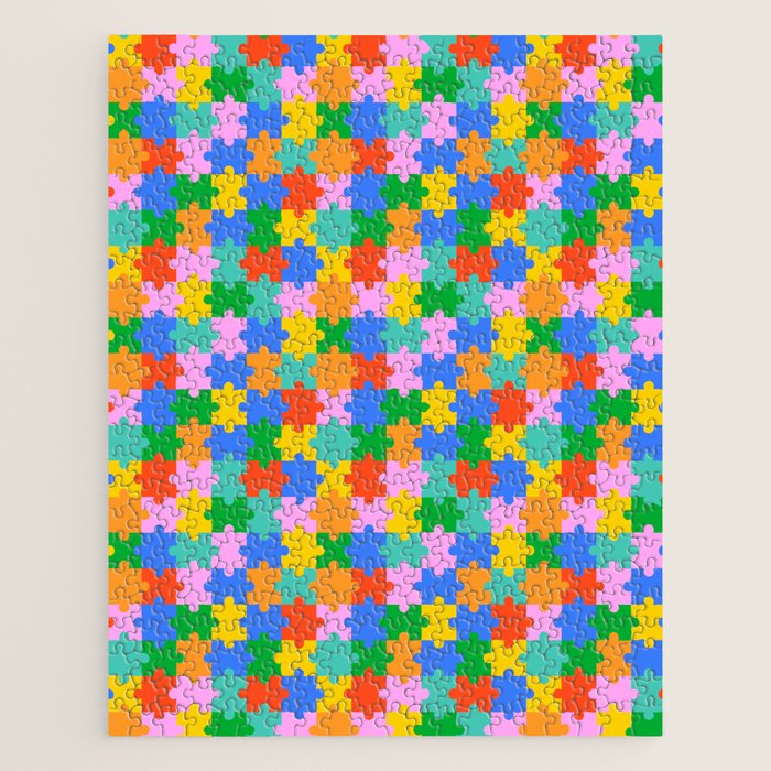 Fun colorful puzzle piece shape pattern Jigsaw Puzzle Gallery Image 1