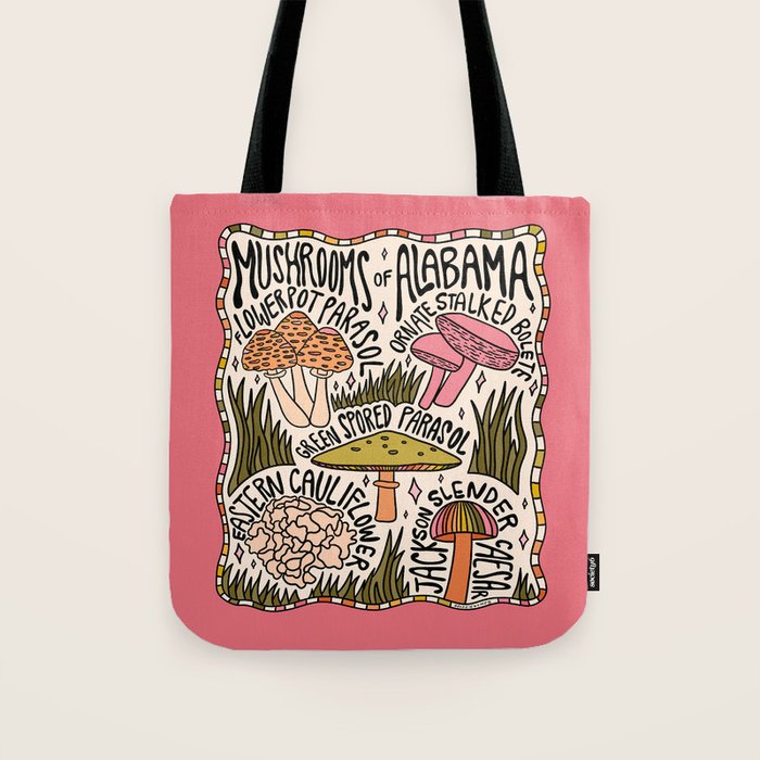 Mushrooms of Alabama Tote Bag Gallery Image 1
