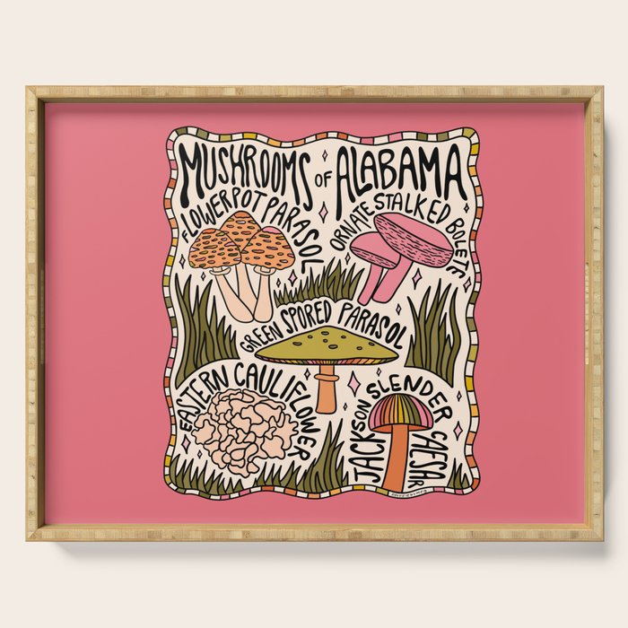Mushrooms of Alabama Serving Tray Gallery Image 1