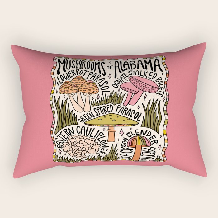 Mushrooms of Alabama Rectangular Pillow Gallery Image 1