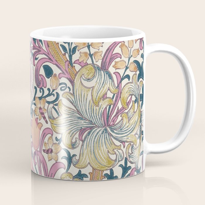 William Morris Golden Lily Enchanting Lilac Peach Coffee Mug Gallery Image 1