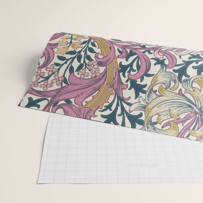 William Morris Golden Lily Enchanting Lilac Peach Wrapping Paper Gallery Image 2