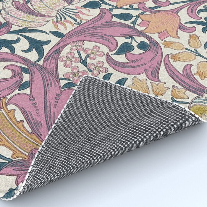William Morris Golden Lily Enchanting Lilac Peach Rug Gallery Image 4