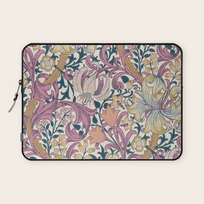 William Morris Golden Lily Enchanting Lilac Peach Laptop Sleeve Gallery Image 1