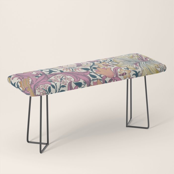 William Morris Golden Lily Enchanting Lilac Peach Bench Gallery Image 1
