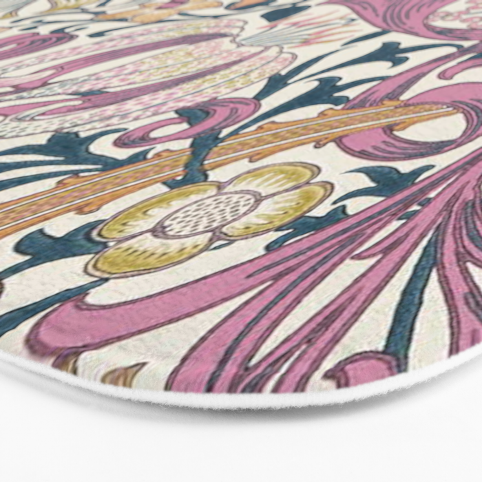 William Morris Golden Lily Enchanting Lilac Peach Bath Mat Gallery Image 3