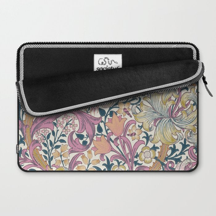 William Morris Golden Lily Enchanting Lilac Peach Laptop Sleeve Gallery Image 2