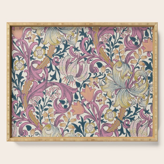 William Morris Golden Lily Enchanting Lilac Peach Serving Tray Gallery Image 1