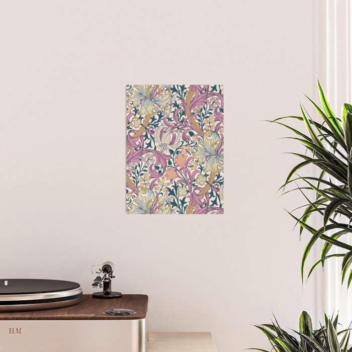 William Morris Golden Lily Enchanting Lilac Peach Poster Gallery Image 2