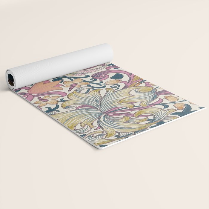 William Morris Golden Lily Enchanting Lilac Peach Yoga Mat Gallery Image 2