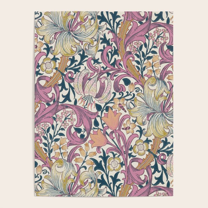 William Morris Golden Lily Enchanting Lilac Peach Poster Gallery Image 4