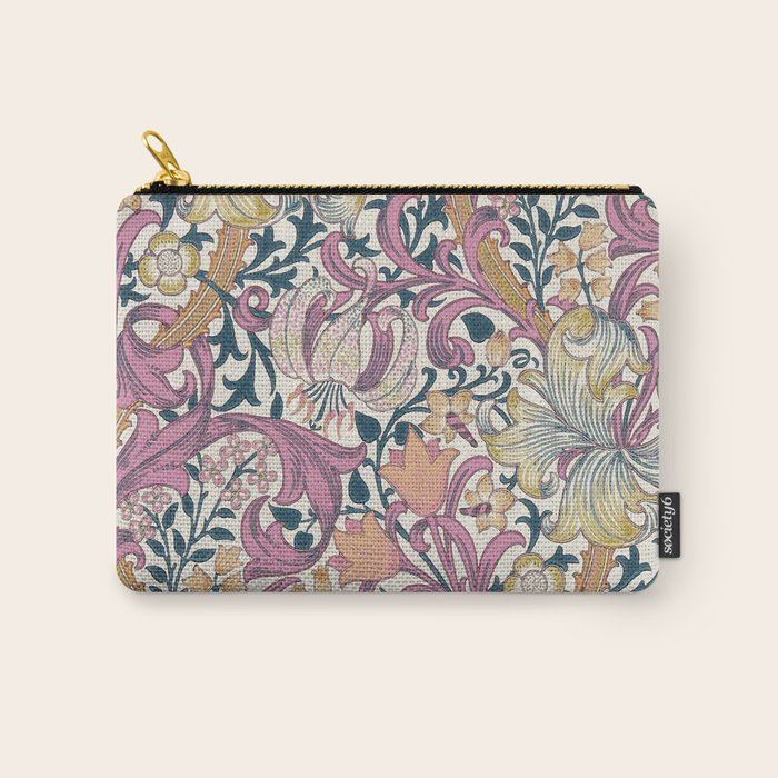 William Morris Golden Lily Enchanting Lilac Peach Carry All Pouch Gallery Image 1