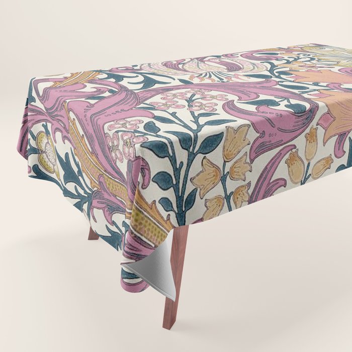 William Morris Golden Lily Enchanting Lilac Peach Tablecloth Gallery Image 1