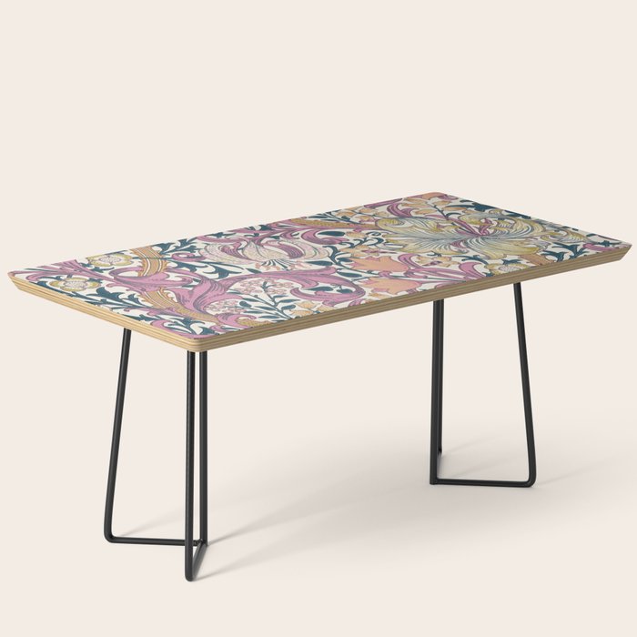 William Morris Golden Lily Enchanting Lilac Peach Coffee Table Gallery Image 1