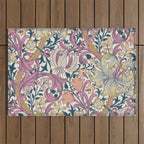 William Morris Golden Lily Enchanting Lilac Peach Outdoor Rug Gallery Image 1