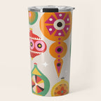 Christmas Tree Retro Ornaments Travel Mug Gallery Image 1