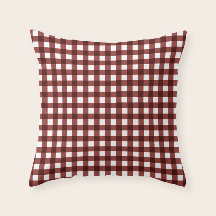 Rustic Red Plaid Vintage Cottagecore Home Decor Throw Pillow Gallery Image 6