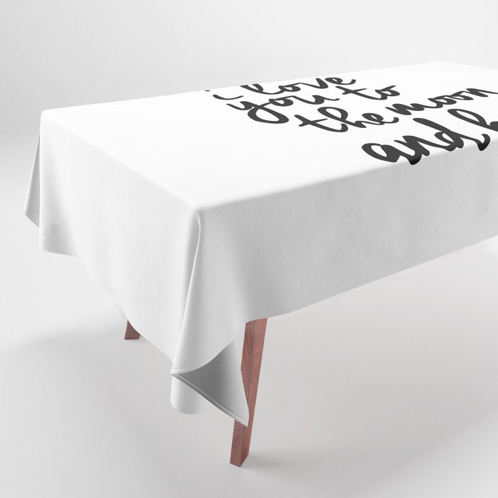 I Love You to the Moon and Back black-white kids room typography poster home wall decor canvas Tablecloth Gallery Image 1