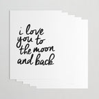 I Love You to the Moon and Back black-white kids room typography poster home wall decor canvas Wrapping Paper Gallery Image 3