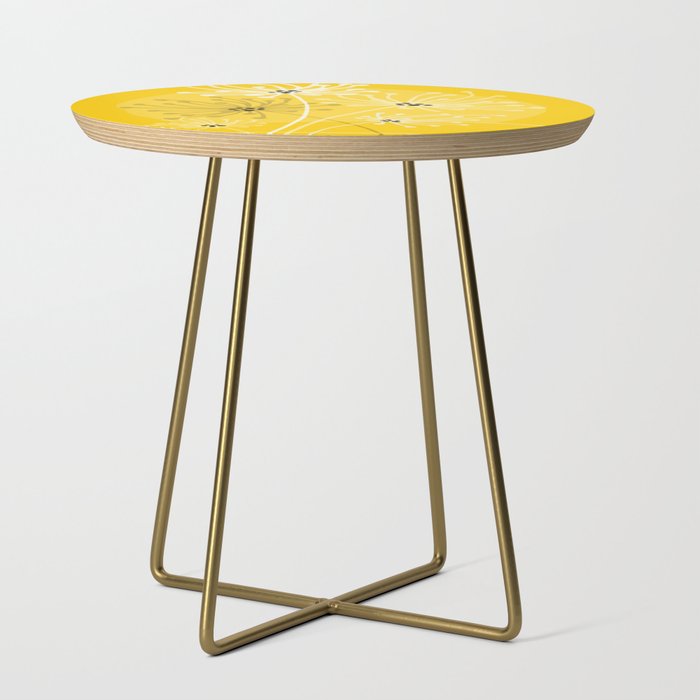 Yellow Queen Anne's Lace Illustration Side Table Gallery Image 1
