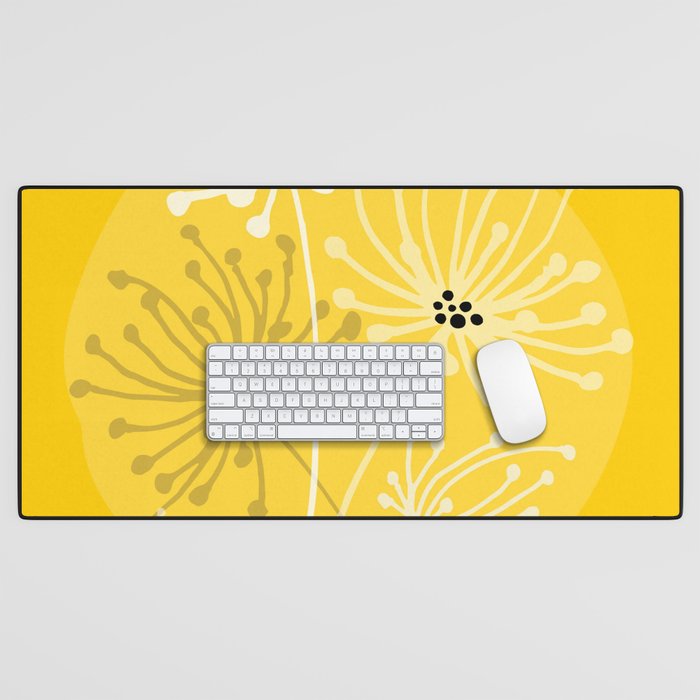 Yellow Queen Anne's Lace Illustration Desk Mat Gallery Image 1