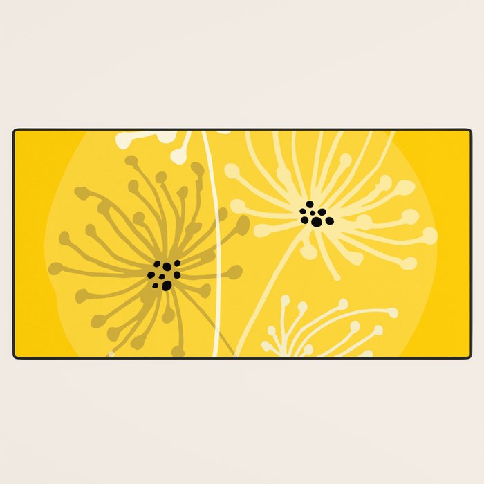 Yellow Queen Anne's Lace Illustration Desk Mat Gallery Image 3