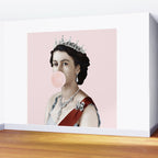 Queen Elizabeth II Blowing Pink Bubble gum Wall Mural Gallery Image 2