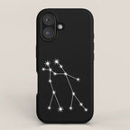 Gemini Zodiac Star Constellation Line Art Black iPhone Case Gallery Image 1