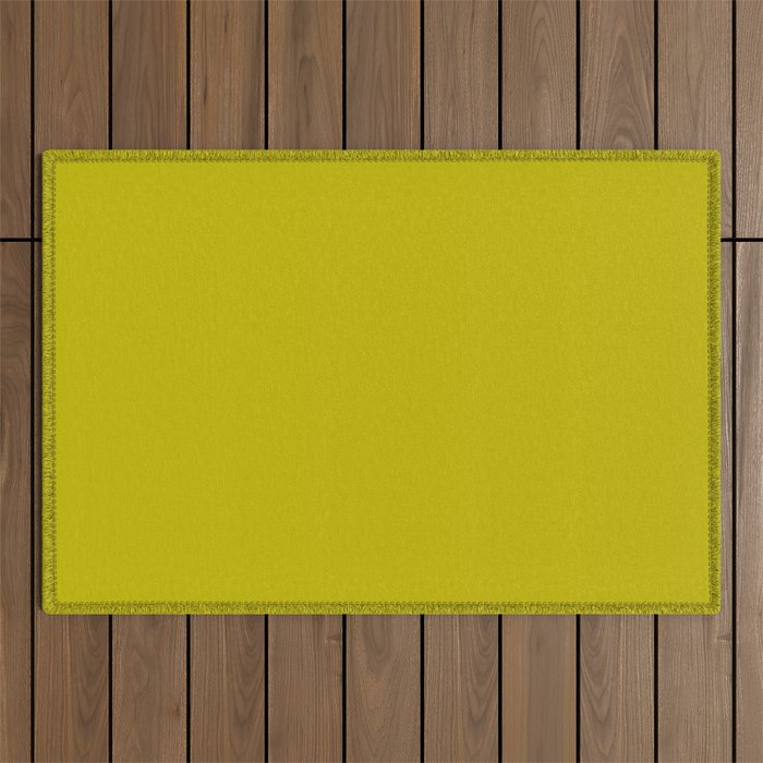 CHARTREUSE Yellowish Green solid color Outdoor Rug Gallery Image 1