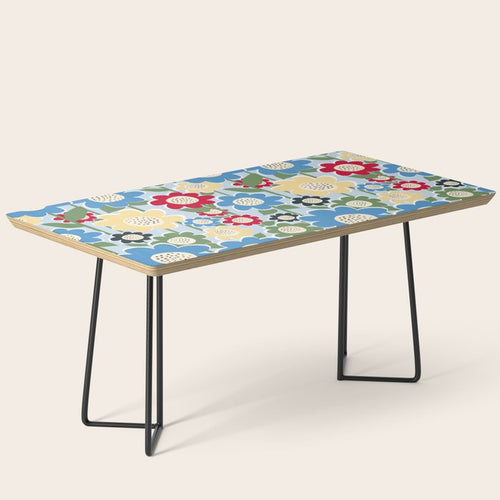 Flowerscape Field - Charming Blue Coffee Table