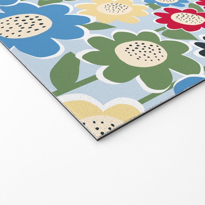 Flowerscape field - charming blue Welcome Mat Gallery Image 2