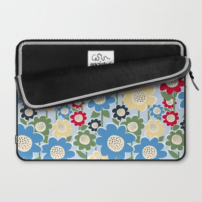 Flowerscape field - charming blue Laptop Sleeve Gallery Image 2