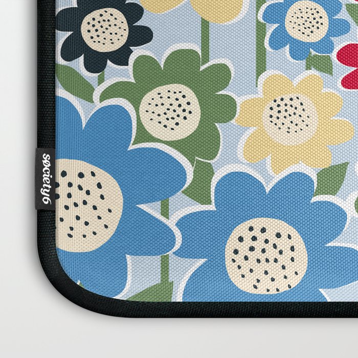 Flowerscape field - charming blue Laptop Sleeve Gallery Image 3