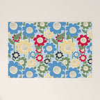 Flowerscape field - charming blue Welcome Mat Gallery Image 1