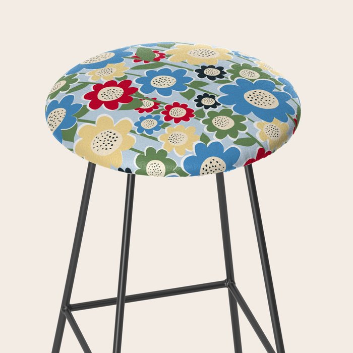 Flowerscape field - charming blue Stool Gallery Image 2