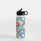 Flowerscape field - charming blue Water Bottle Gallery Image 1