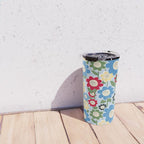 Flowerscape field - charming blue Travel Mug Gallery Image 4