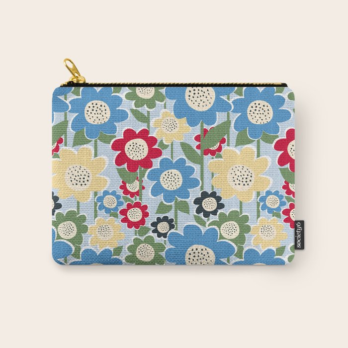 Flowerscape field - charming blue Carry All Pouch Gallery Image 1