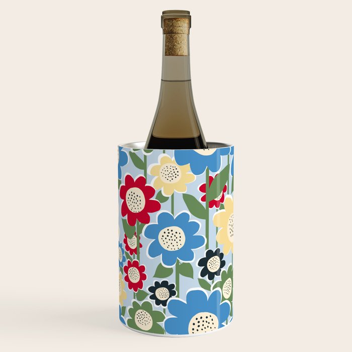 Flowerscape field - charming blue Wine Chiller Gallery Image 1