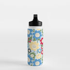 Flowerscape field - charming blue Water Bottle Gallery Image 3